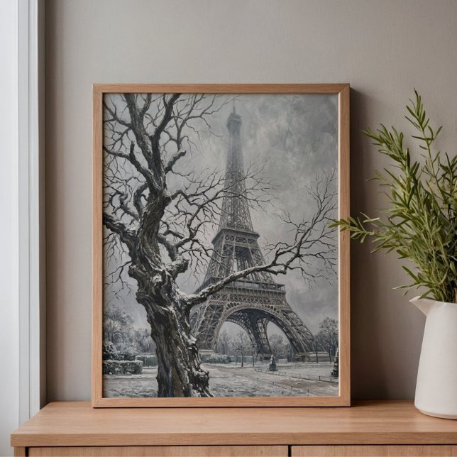 Toile Winter Eiffel Tower Tree Branches Art (Créateur téléchargé)