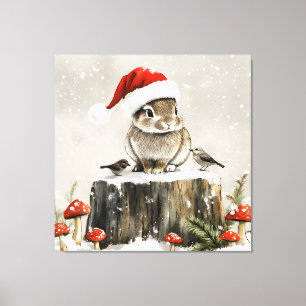 Toile Winter Père Noël Bunny Wonderland