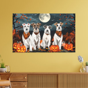 Toile Wirefox Terrier Halloween Éffrayant