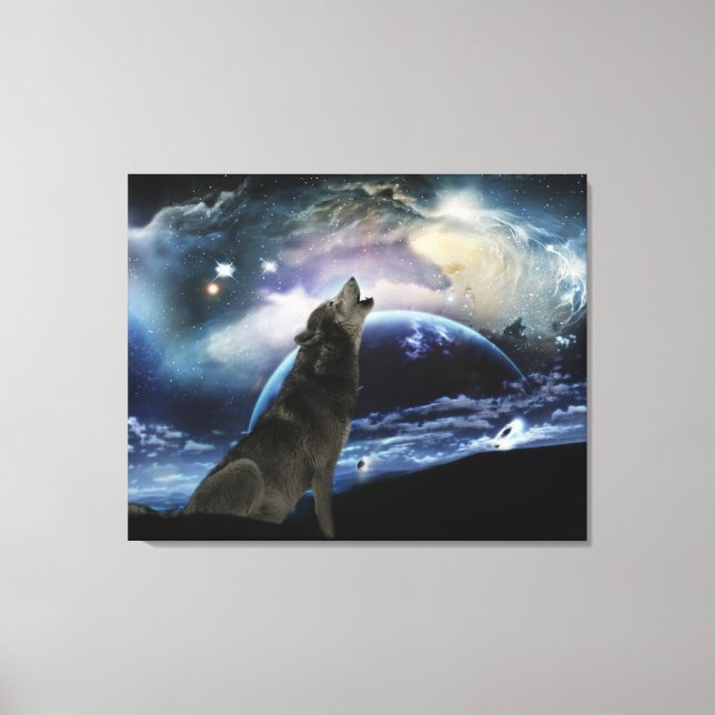 Toile Wolf hurle sur la lune (Recto)