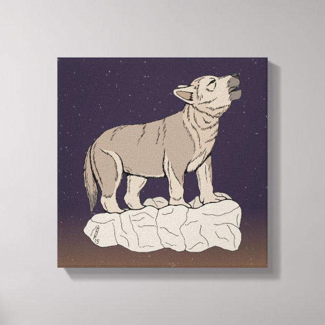 Toile Wolf Pup Howling (Recto)