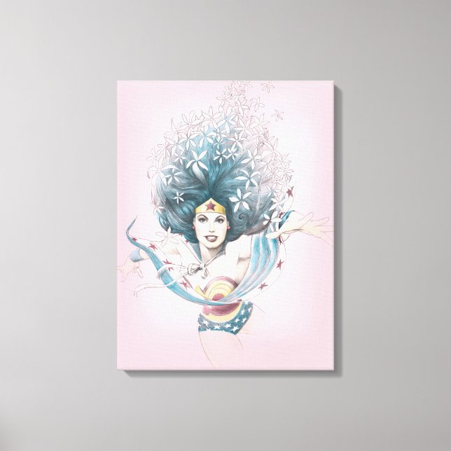Toile Wonder Woman and Flowers (Recto)