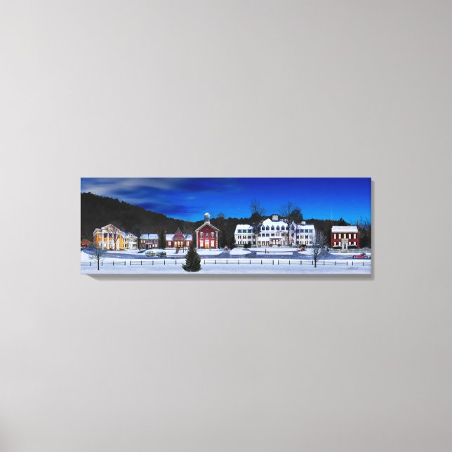 Toile Woodstock, Vermont, par une nuit d'hiver. (Recto)