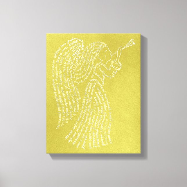 Toile World Word Angel Gold Canvas Imprimer (Recto)