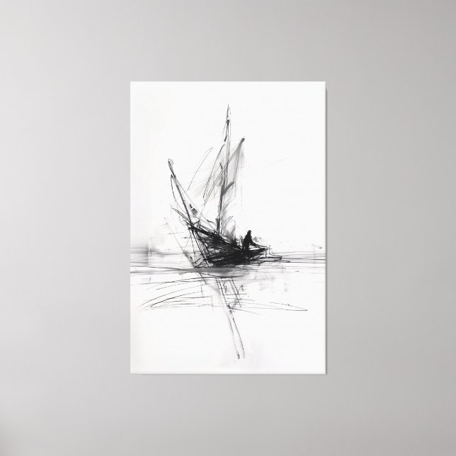 Toile Yacht Abstrait en mer - Premium (Recto)