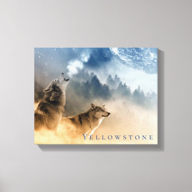 Toile Yellowstone Park Wolves Canvas Art (Recto)