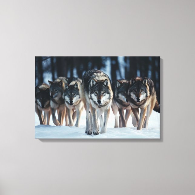 Toile Yellowstone Wolves Canvas Art (Recto)