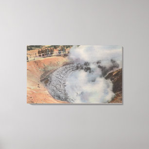 Toile Yellowstone, WYView de cratère de volcan de boue