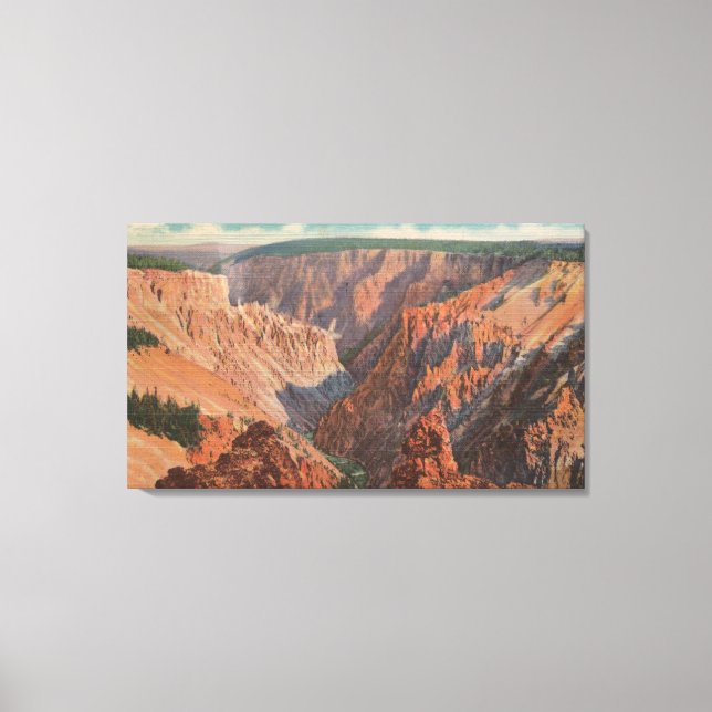 Toile Yellowstone, WYView du canyon de Yellowstone (Recto)