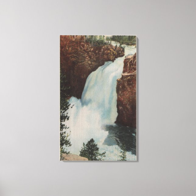 Toile Yellowstone, WYView of Yellowstone River Falls (Recto)