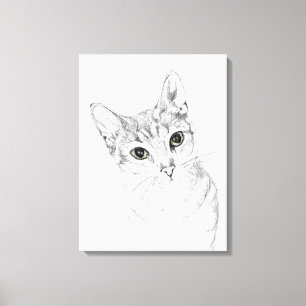 Toile Yeux de chat Un dessin au crayon