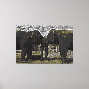 Toile Yeux éléphants