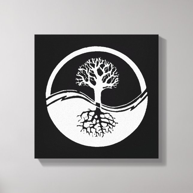 Toile Yin noir et blanc et yang (Recto)