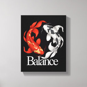 Toile Yin Yang de l'équilibre Koi Japonais Inspiré par Z