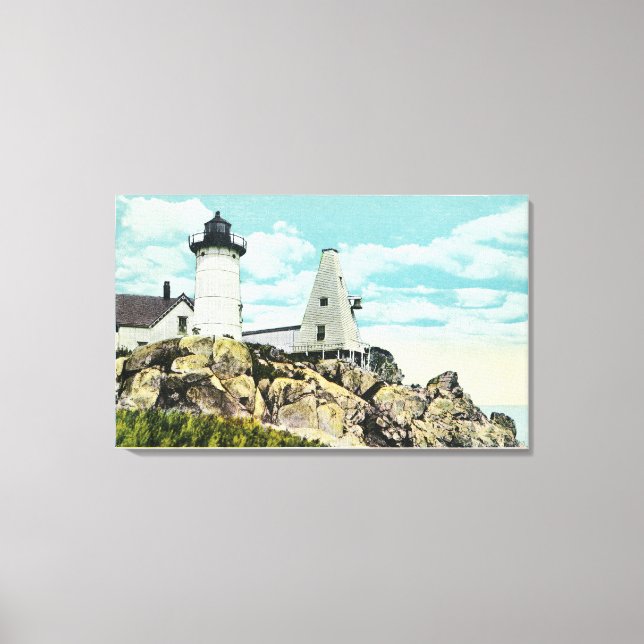 Toile York Beach Vue du phare de Nubble (Recto)