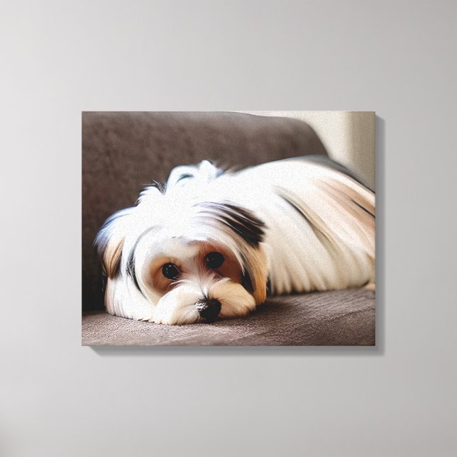 Toile Yorkie, Yorkshire Terrier, Expérience Ennui (Recto)