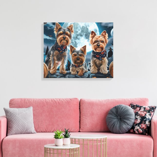 Toile Yorkshire Terrier Halloween Éffrayant (Insitu(Salon))