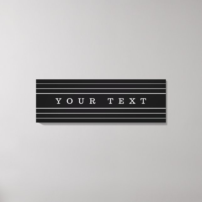 Toile Your Custom Text & Modern Stripes | Black & White (Recto)