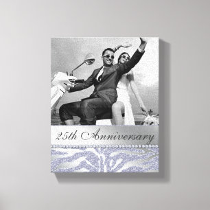 Toile Zebra 25e anniversaire de la photo Canvas Argent