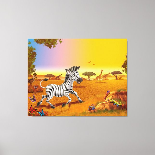 Toile Zebra avec grand dessin de chambre d'enfant en toi (Recto)