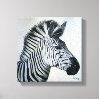 Toile Zebra Black and White Portrait Small