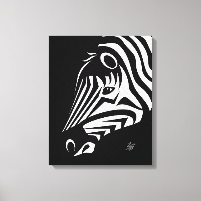 Toile Zebra Portrait Canvas Imprimer (Recto)