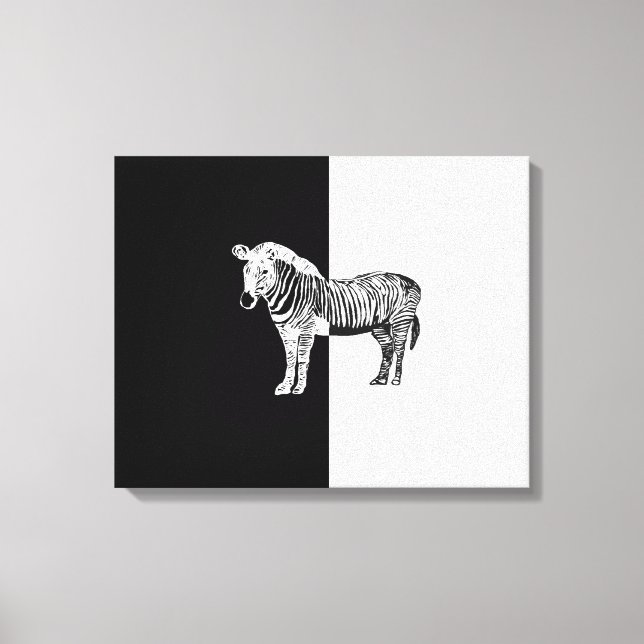 Toile Zèbre classique noir et blanc (Recto)
