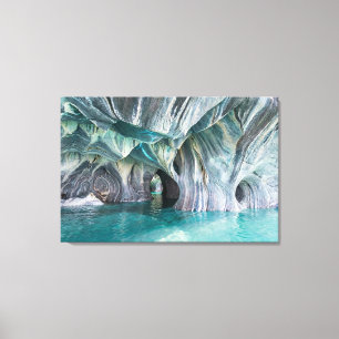 Toile ZENAH Reflets Bleus Glaciaires - Marbre Abstrait