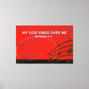 Toile Zephanie 3:17   MON DIEU CHANTE SUR MOI   Christia