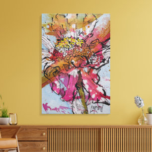 Toile Zinnia en déclin 001 Peinture / Artiste Larry Lere