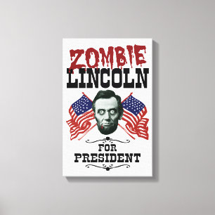 Toile Zombie Lincoln Président - Élection Amusante