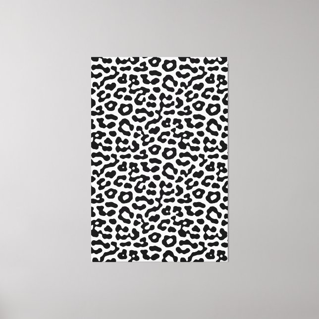 Toile Zones de léopard noir et blanc Motif d'impression (Recto)