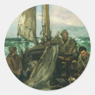 Toilers of the Sea by Edouard Manet, Vintage Art Classic Round Sticker