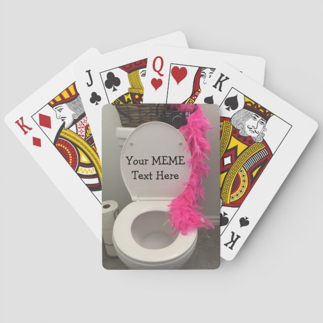 Toilet Bowl Funny Creat a MEME Playing Cards (Back)