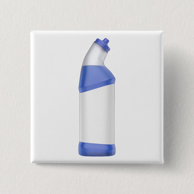 Toilet cleaner bottle with blank label 2 inch square button (Front)