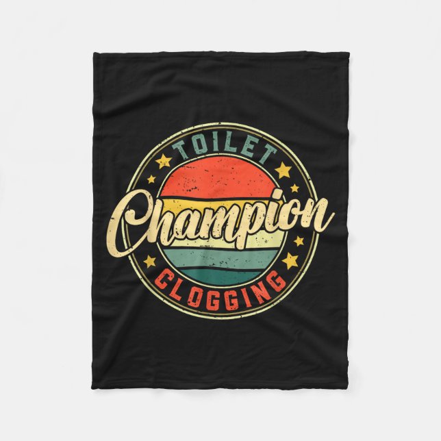 Toilet Clogging Chamon  Fleece Blanket (Front)