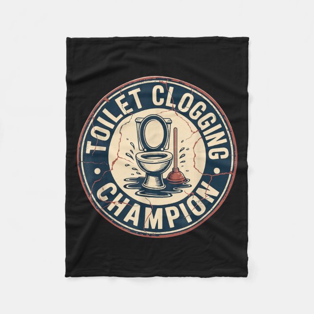 Toilet Clogging Chamon  Fleece Blanket (Front)