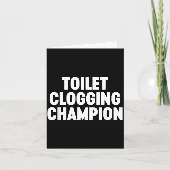 Toilet Clogging Chamon Funny Award Dad Jokes  Card (Front)