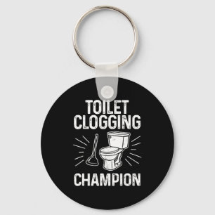 Toilet Clogging Chamon Funny Graphic Toilet Cloggi Keychain