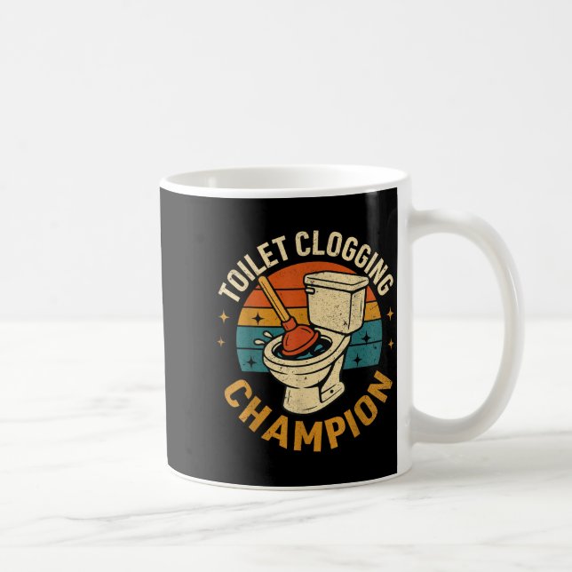 Toilet Clogging Chamon Tee Funny Meme  Coffee Mug (Right)