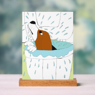 toilet dog  acrylic sign