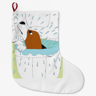 toilet dog  large christmas stocking