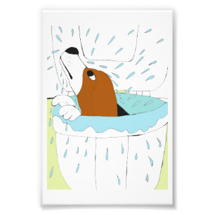 toilet dog photo print