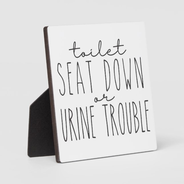Toilet Farmhouse Funny Bathroom Sign Plaque (Front)