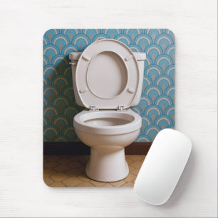 Toilet In a Retro Bathroom Mouse Pad