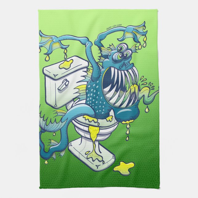 Toilet Monster Kitchen Towel (Vertical)