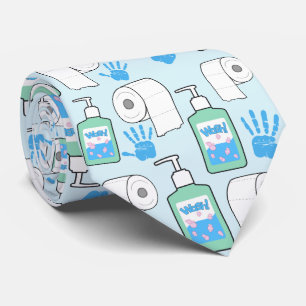 Toilet Paper and Hand Sanitizer Pattern Tie