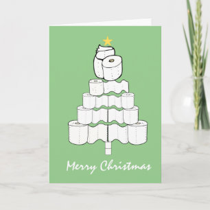 Toilet Paper Christmas Tree Holidays Card