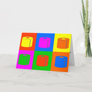 TOILET PAPER POP ART FUNNY BIRTHDAY CARD