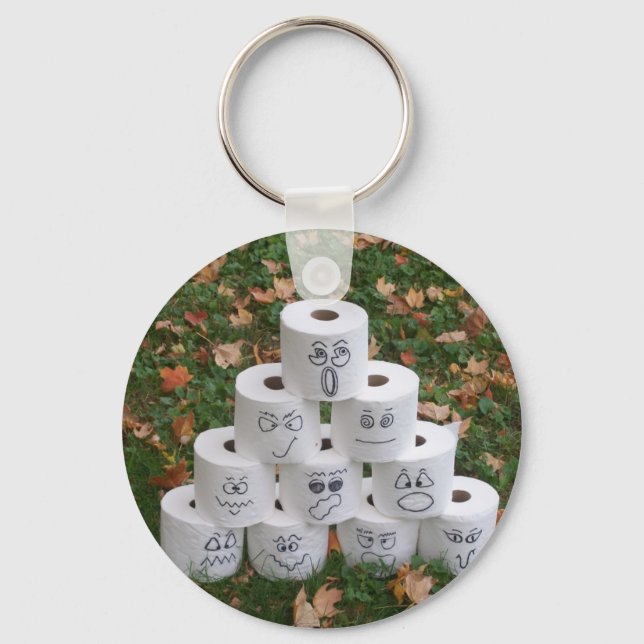 Toilet Paper Pyramid Keychain (Front)